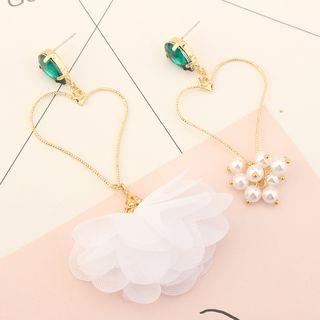 Faux-pearl Gemstone Drop Earring