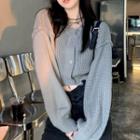 Cropped Cardigan Light Gray - One Size