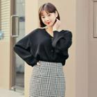 V-neck Slit-side Blouse