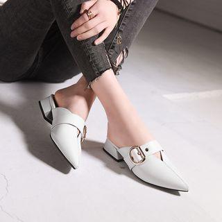 Low Heel Pointy-toe Mules