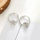 Non-matching Rhinestone Moon & Star Earring E356 - 1 Pair - As Shown In Figure - One Size