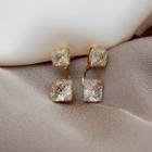 Cz Stud Earring E4160 - 1 Pair - Gold - One Size