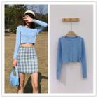 Cropped Cardigan Blue - One Size