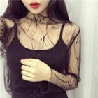 Long-sleeve Lace Sheer Top