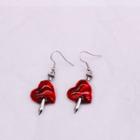 Heart Drop Earring 1 Pair - Heart Drop Earring - Red - One Size