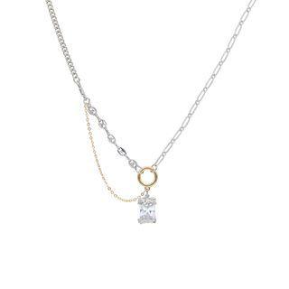 Rhinestone Pendant Alloy Choker Silver & Gold - One Size