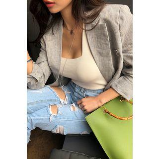 Checked Linen Jacket