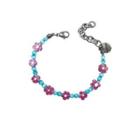 Flower Faux Cat Eye Stone Stainless Steel Bracelet