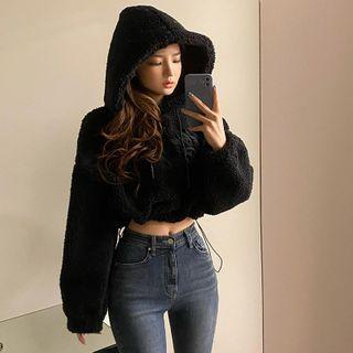 Fleece Cropped Hoodie