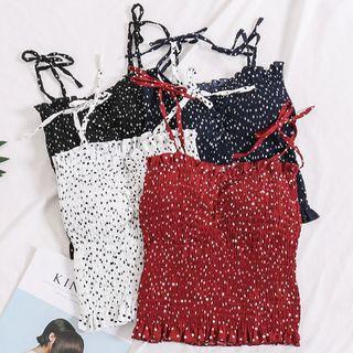 Shirred Dotted Camisole Top