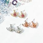 Rhinestone Wing Drop Earrings