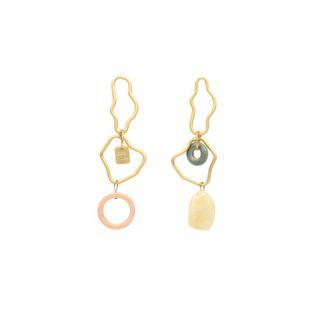 Asymmetric Earring / Clip-on Earring 1 Pair - Silver Needle - As Shown In Figure - One Size