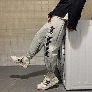Lettering Gather-cuff Sweatpants