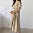 Tie-back Band-waist Dress