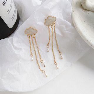 Cloud Faux Pearl Fringed Earring