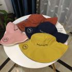 Embroidered Smiley Lettering Bucket Hat