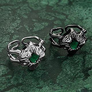 Flower Gemstone Open Ring