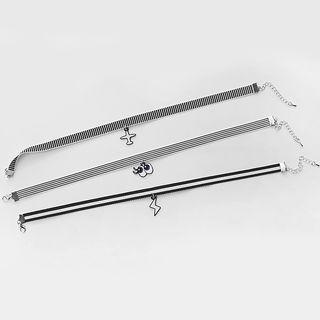 Aeroplane / Eyes / Lightning Pendant Choker Eye - Black - One Size