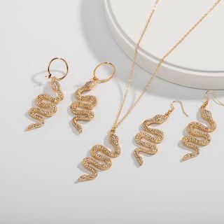Rhinestone Snake Drop Earring / Necklace