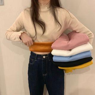 Mock-neck Fleece Lined Top