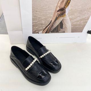 Platform Faux Pearl Loafers