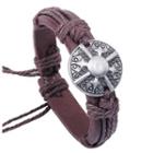 Metal Accent Leather Bracelet