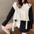 Knit Vest / Plain Shirt / Skort