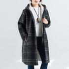 Fleece-lined Plaid Hooded Coat