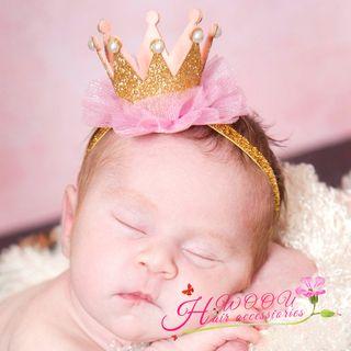 Crown-accent Glitter Hair Band