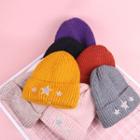 Star Embroidered Knit Beanie