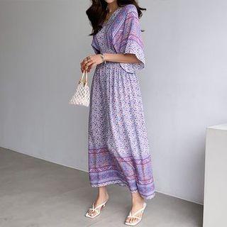 Wide-sleeve Long Boho Dress