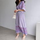 Wide-sleeve Long Boho Dress
