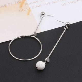 Non-matching Bead & Hoop Dangle Earring