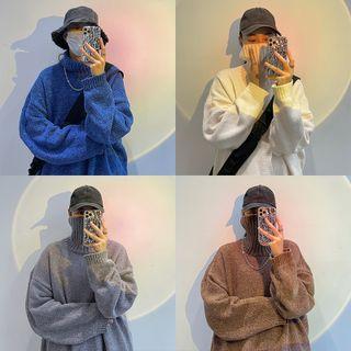 Turtleneck Melange Knit Sweater