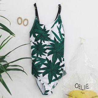 Lace-up Foliage Swimsuit
