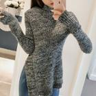 Asymmetric Long-sleeve Sweater Gray - One Size