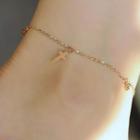 Stainless Steel Cross Anklet 116 - Gold - One Size