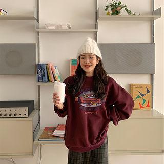 Retro Print Oversize Sweatshirt