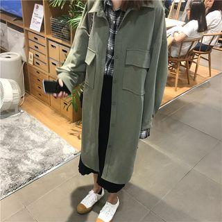 Long Button Jacket As Shown In Figure - One Size