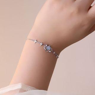 Planet Bead Star Alloy Bracelet Silver - One Size