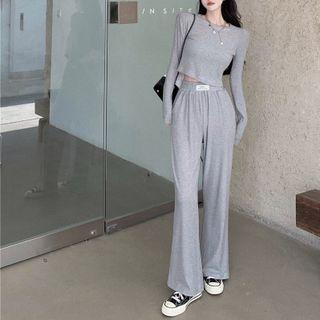 Long-sleeve T-shirt / Lettering Pants