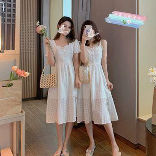 Floral Eyelet Lace A-line Midi Dress