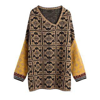 Asymmetrical Patterned Sweater