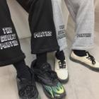 Couple Matching Cropped Lettering Straight-leg Sweatpants
