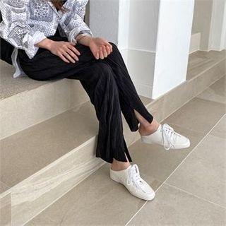 Square-toe Canvas Sneaker Mules