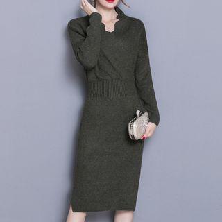 Knit Long-sleeve Sheath Dress
