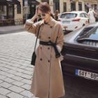 Tie-waist Double-breasted Midi Trench Coat