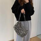 Zebra Print Flap Shoulder Bag Zebra - One Size