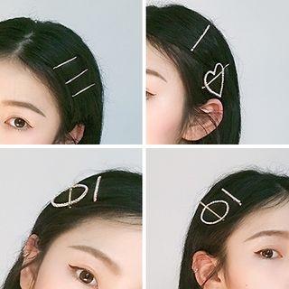Set Of 2: Rhinestone Alloy Hair Clip