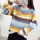 Color Block Sweater As Shown In Figure - One Size